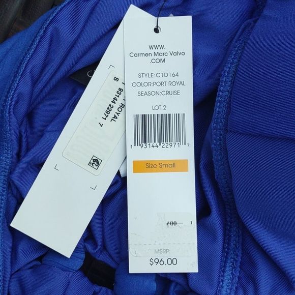 Carmen Marc Valvo PORT ROYALE Ruched Bow-Front Halter Tankini Top Small - Picture 8 of 8